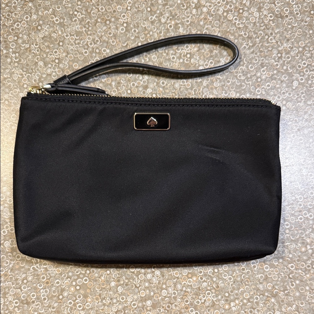 kate spade Black Wristlet Pouch with Gold Accent